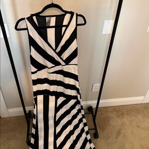 Black and White Striped Maxi Dress